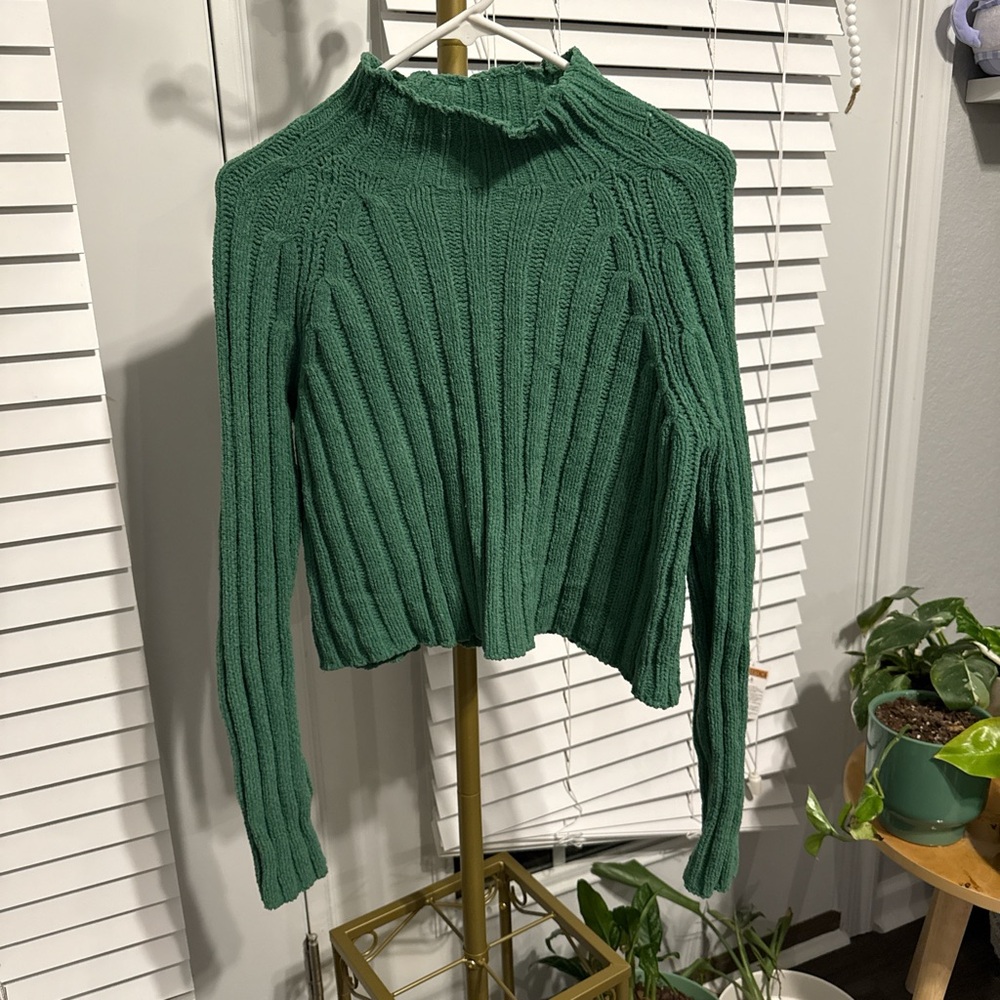 American Eagle Outfitters Green Cowl Neck Sweater